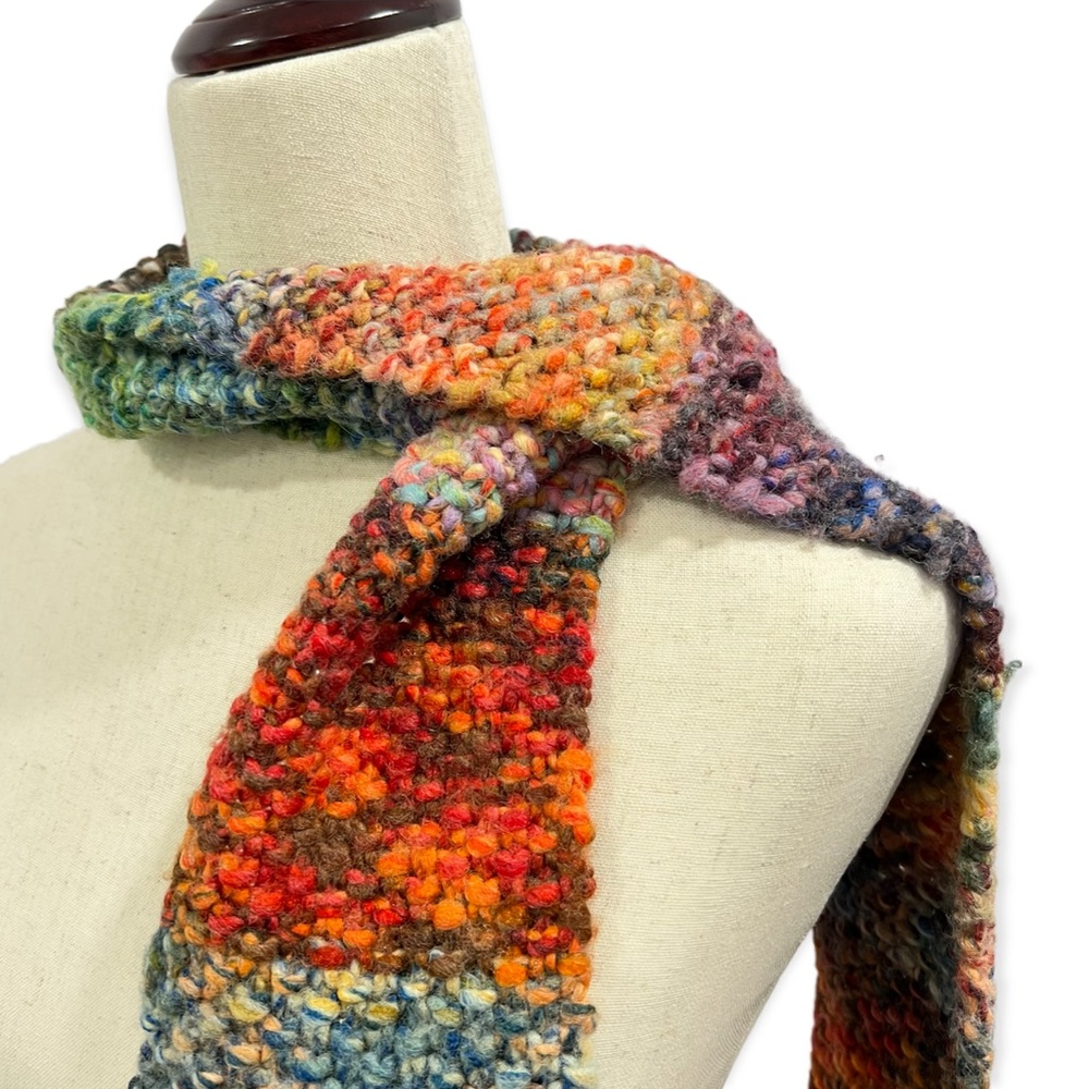Sold: Free People multicolored knit scarf 6’ long - Picture 3 of 8